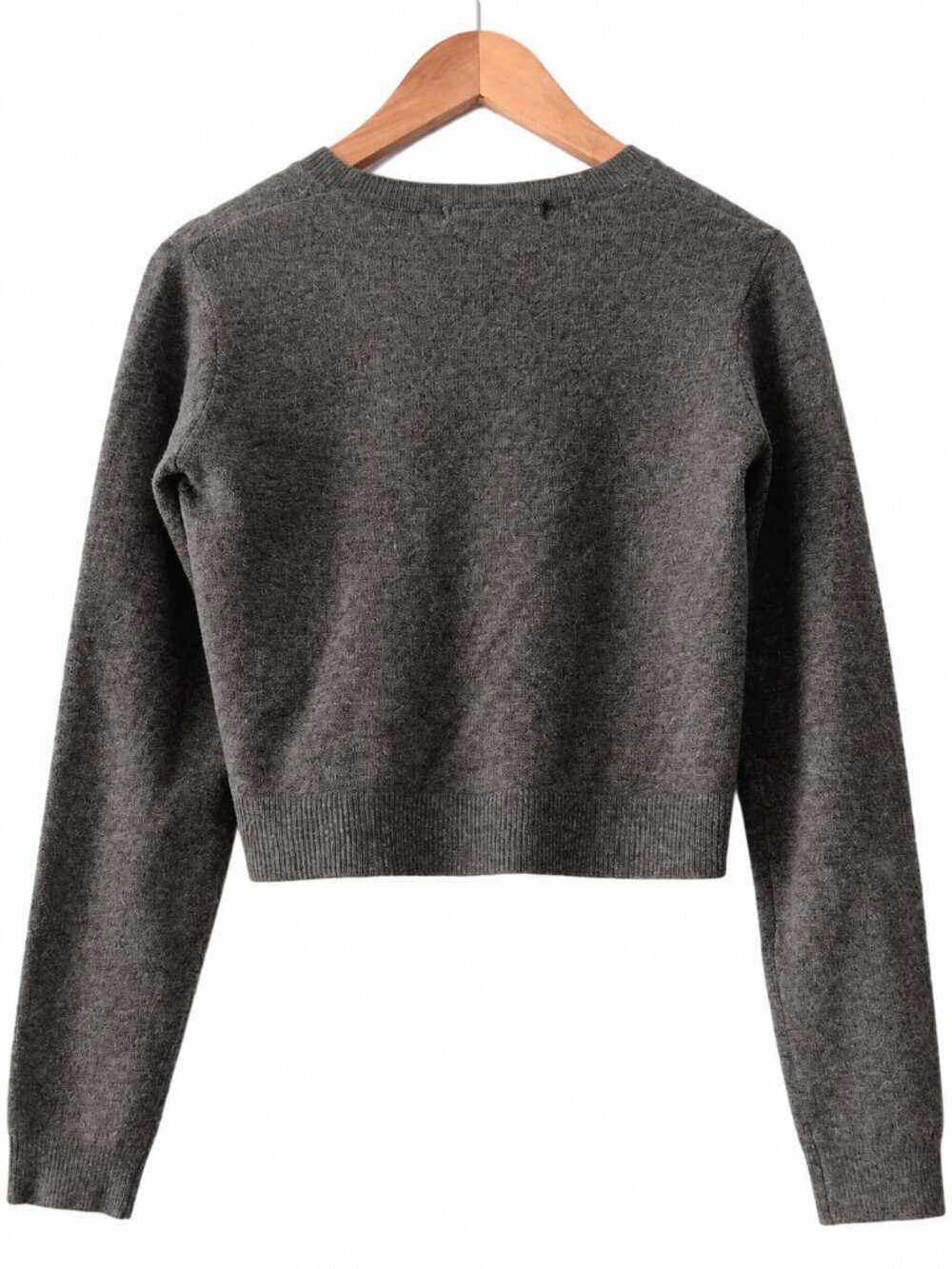 NWT Ripe Maternity Charcoal Marle Wool Blend Minimalist Long Sleeve Sweater XS - Picture 2 of 6